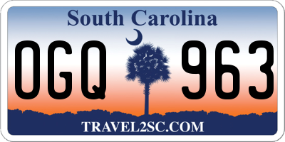 SC license plate OGQ963
