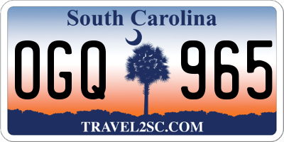 SC license plate OGQ965