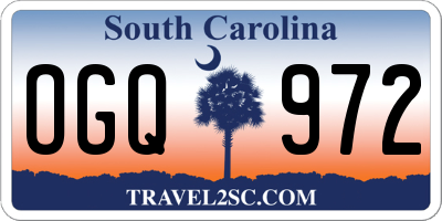 SC license plate OGQ972