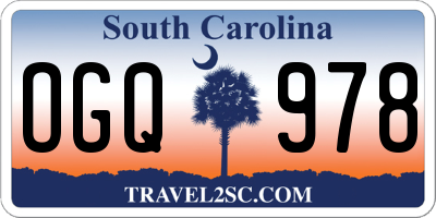 SC license plate OGQ978