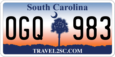 SC license plate OGQ983