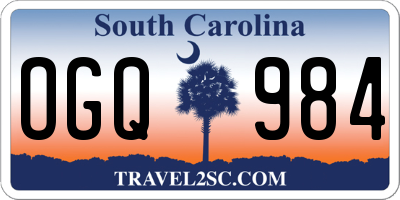 SC license plate OGQ984