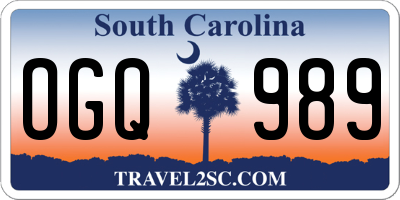 SC license plate OGQ989
