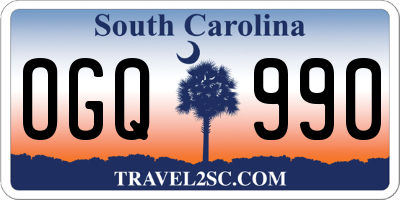 SC license plate OGQ990
