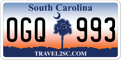 SC license plate OGQ993