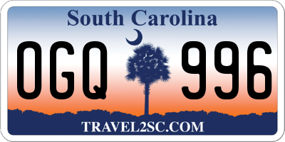 SC license plate OGQ996