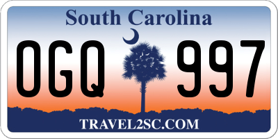 SC license plate OGQ997
