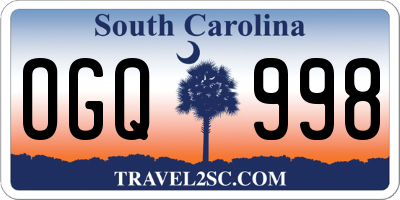 SC license plate OGQ998