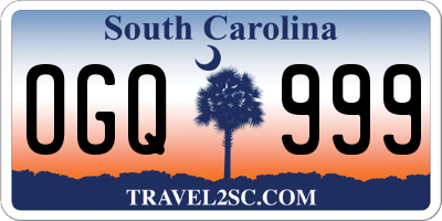 SC license plate OGQ999