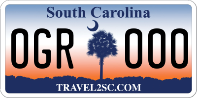 SC license plate OGR000