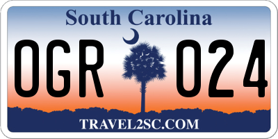SC license plate OGR024