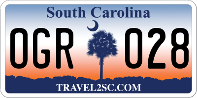 SC license plate OGR028