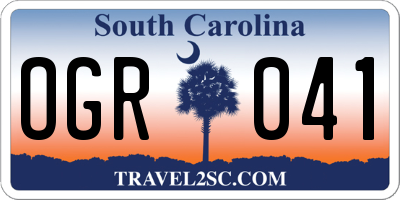 SC license plate OGR041