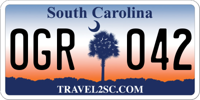 SC license plate OGR042