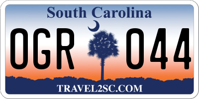 SC license plate OGR044