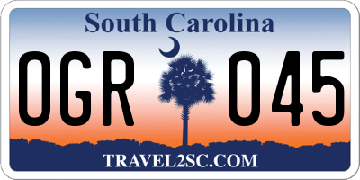SC license plate OGR045