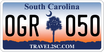 SC license plate OGR050