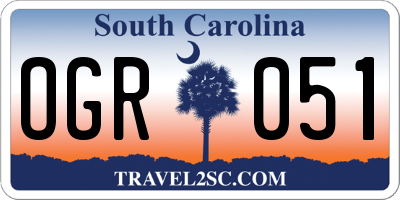 SC license plate OGR051