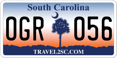 SC license plate OGR056