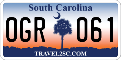 SC license plate OGR061