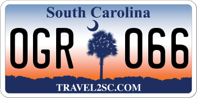 SC license plate OGR066