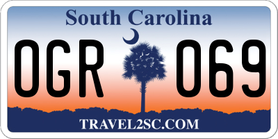 SC license plate OGR069