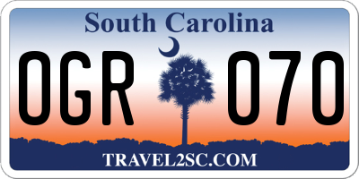 SC license plate OGR070