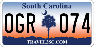 SC license plate OGR074