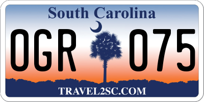 SC license plate OGR075