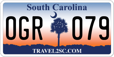 SC license plate OGR079