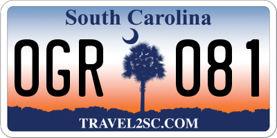 SC license plate OGR081