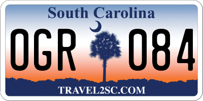 SC license plate OGR084