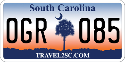 SC license plate OGR085