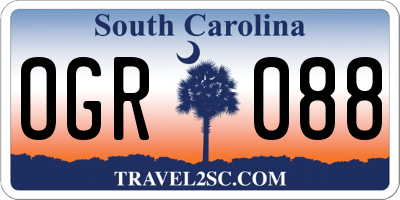 SC license plate OGR088