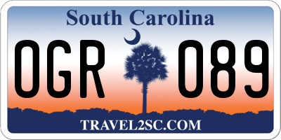 SC license plate OGR089