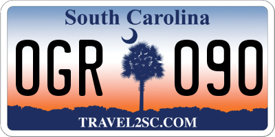 SC license plate OGR090