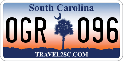 SC license plate OGR096