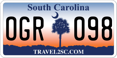 SC license plate OGR098