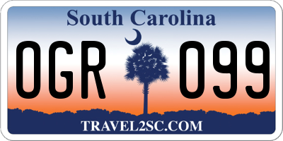 SC license plate OGR099