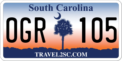 SC license plate OGR105