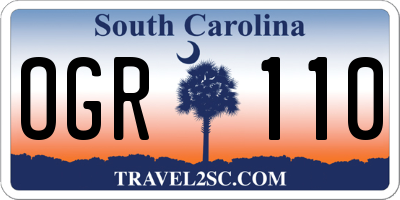 SC license plate OGR110