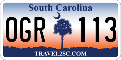 SC license plate OGR113