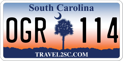 SC license plate OGR114