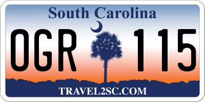 SC license plate OGR115