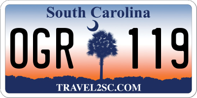 SC license plate OGR119