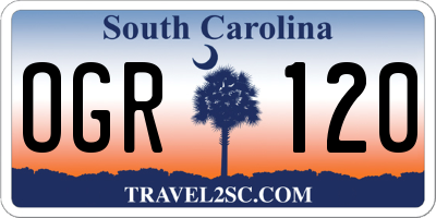 SC license plate OGR120