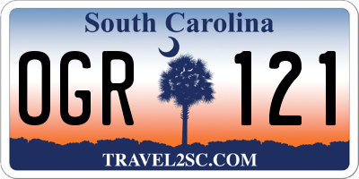 SC license plate OGR121