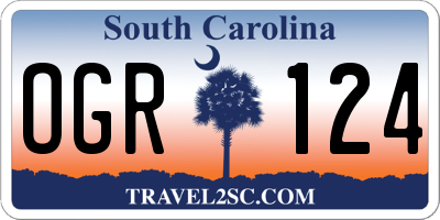 SC license plate OGR124