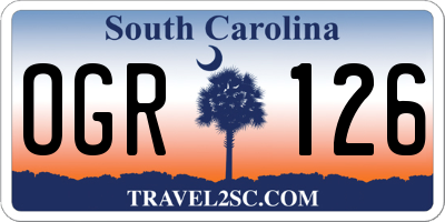 SC license plate OGR126
