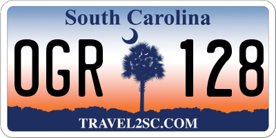 SC license plate OGR128